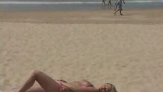 Alison Angel masturbating at the beach
