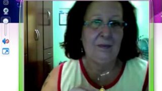 Brazilian granny masturbates on webcam