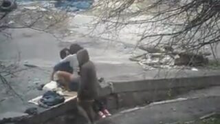Real couple fucking in the street