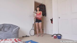 Step-mom wanks off the stepson’s dick